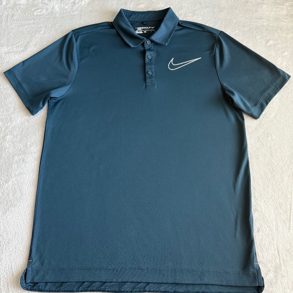 Nike Golf Dri-Fit Sport Performance Mens Golf Polo Shirt Size Large Navy Blue